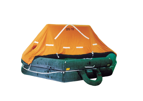 Inflatable life-saving raft